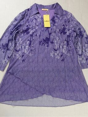 Baikea Purple Floral Print Top